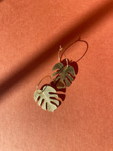 Load image into Gallery viewer, Monstera Statement Hoops