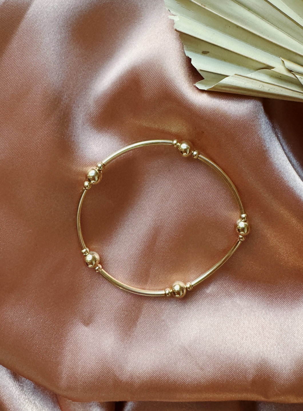 Stretch beaded gold fill bracelet
