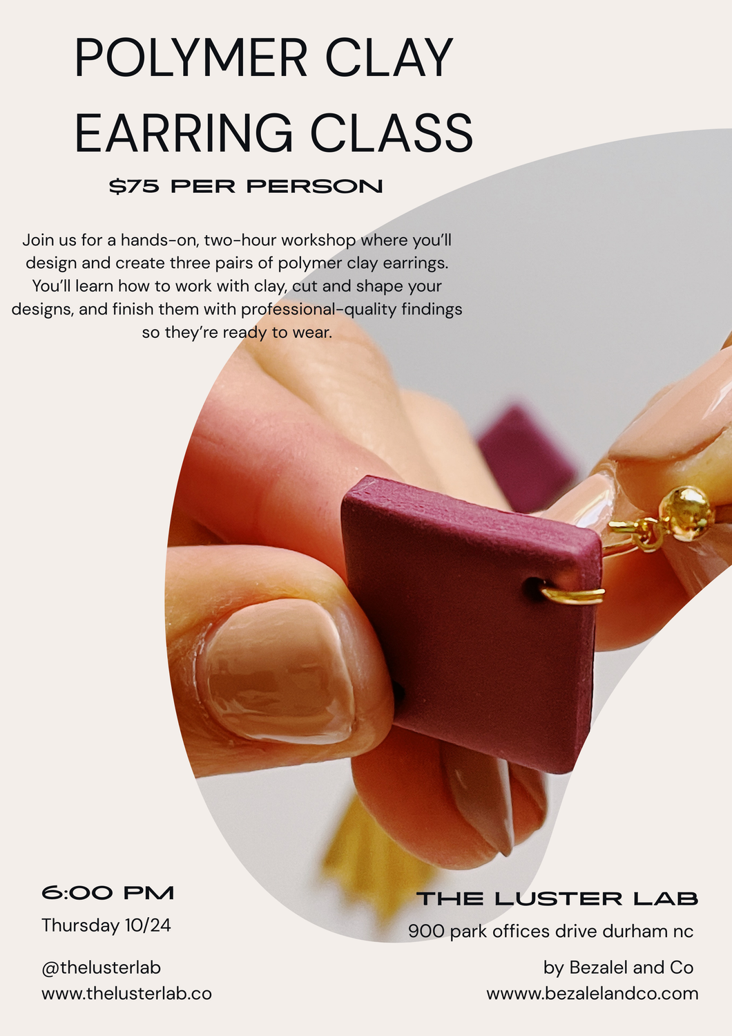Polymer Clay Earring Workshop- Basics